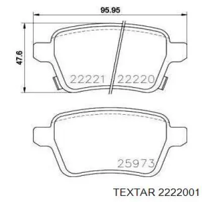 2222001 Textar Передні гальмівні колодки