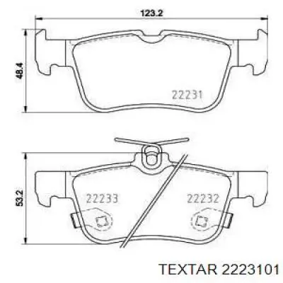 Колодки гальмові задні, дискові 2223101 Textar