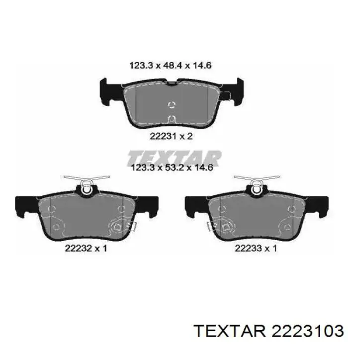 Задні гальмівні колодки Textar 2223103 ціна, від 36.95 USD