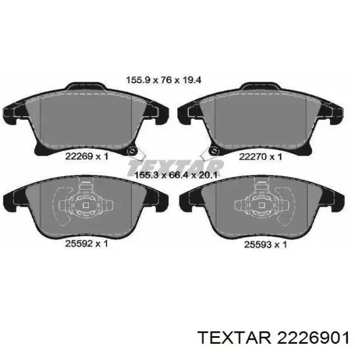 Гальмівні колодки Textar 2226901 ціна, від 41.18 USD
