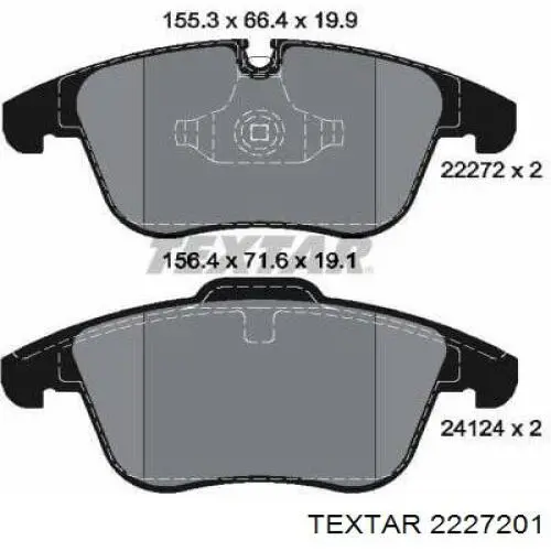 Колодки гальмівні передні, дискові 2227201 Textar