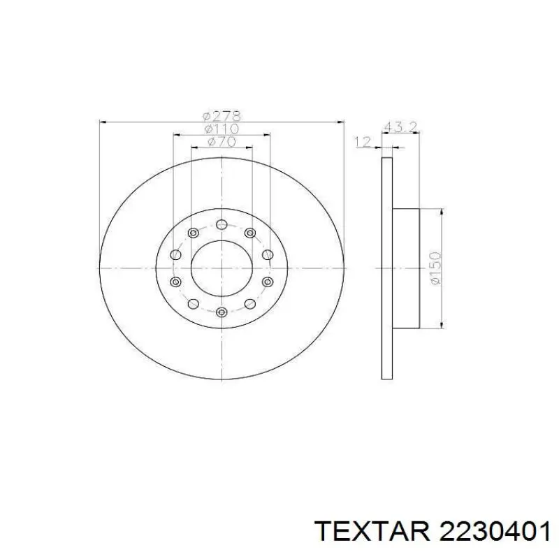 Задні гальмівні колодки 2230401 Textar
