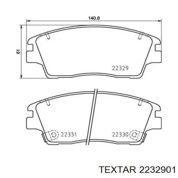 2232901 Textar Передні гальмівні колодки