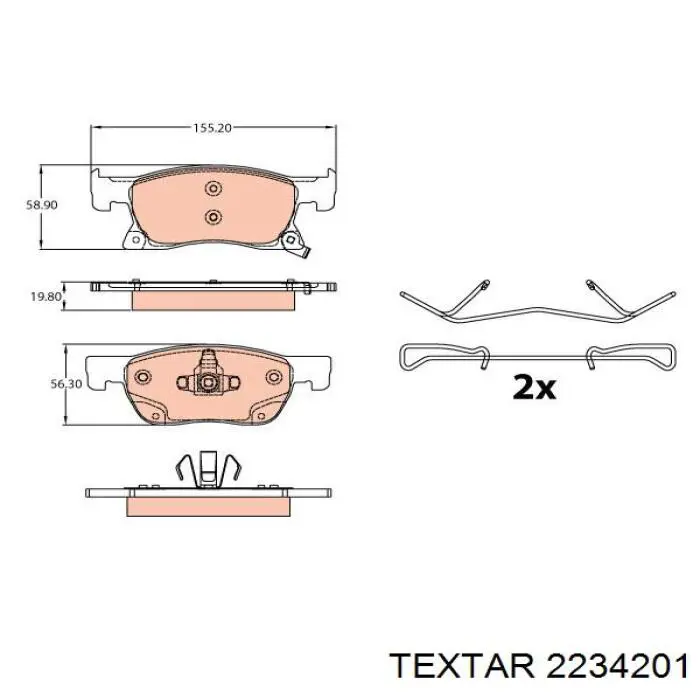 Гальмівні колодки Textar 2234201 ціна, від 33.85 USD