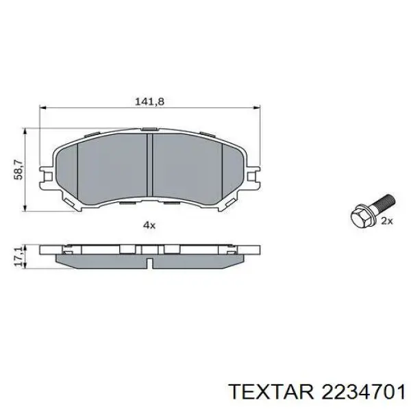 Гальмівні колодки Textar 2234701 ціна, від 25.66 USD