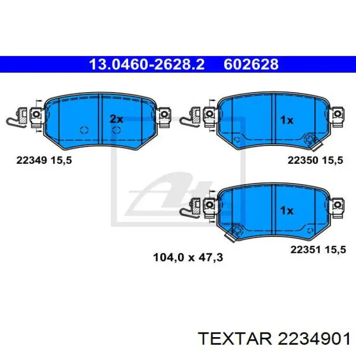 Задні гальмівні колодки Textar 2234901 ціна, від 32.23 USD