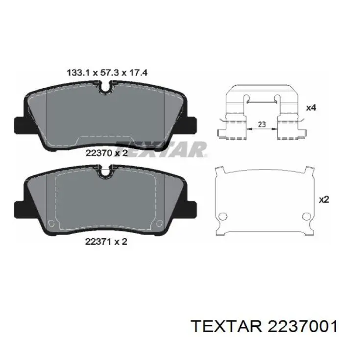 Задні гальмівні колодки Textar 2237001 ціна, від 28.30 USD