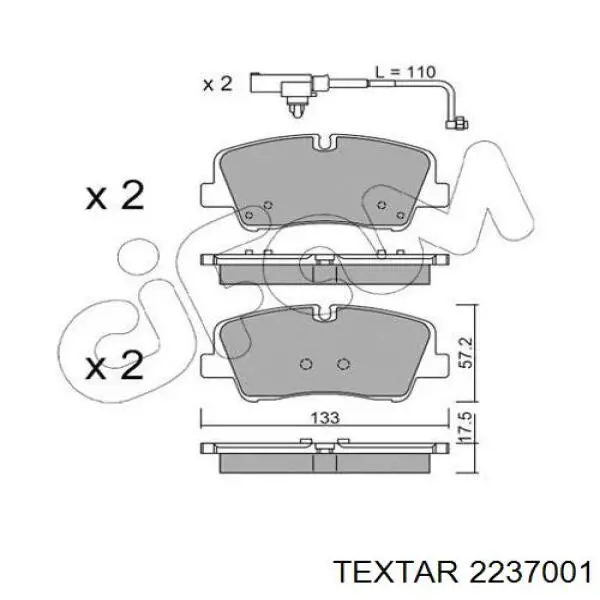 Купити 2237001 Textar Задні колодки