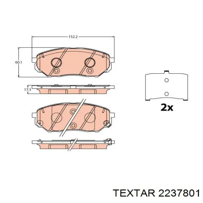 Передні тормозні колодки 2237801 Textar
