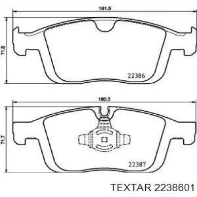 Колодки гальмівні передні, дискові 2238601 Textar