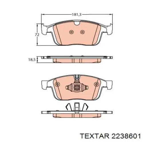 Гальмівні колодки Textar 2238601 ціна, від 60.10 USD
