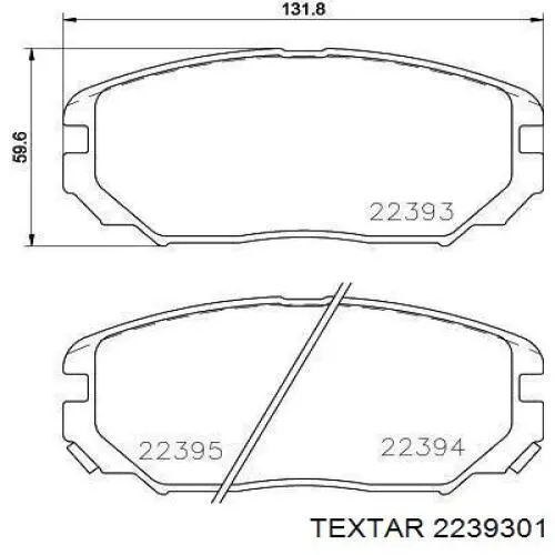 Колодки гальмівні передні, дискові 2239301 Textar