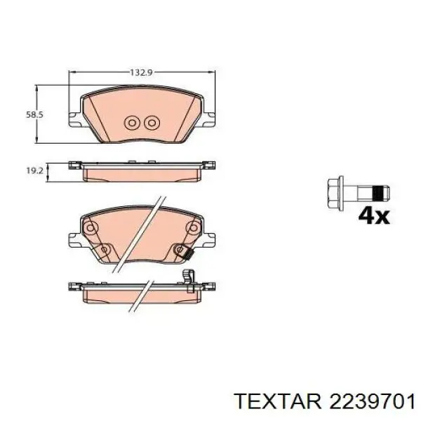 Купити 2239701 Textar Колодки гальмівні передні, дискові