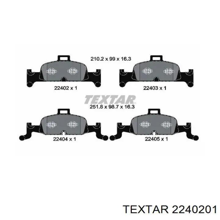 Колодки гальмівні передні, дискові 2240201 Textar