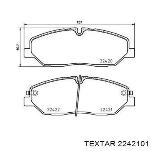 Гальмівні колодки Textar 2242101 ціна, від 48.96 USD