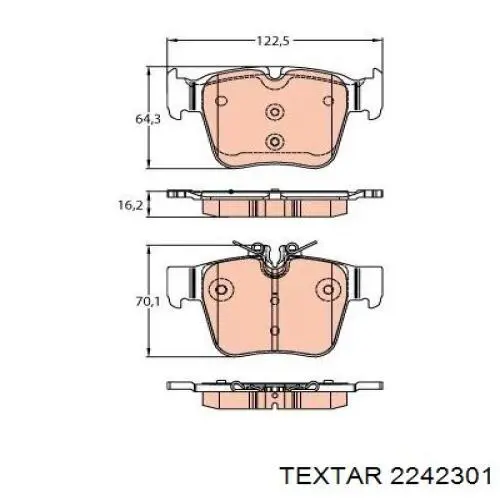 2242301 Textar Колодки гальмівні задні, дискові