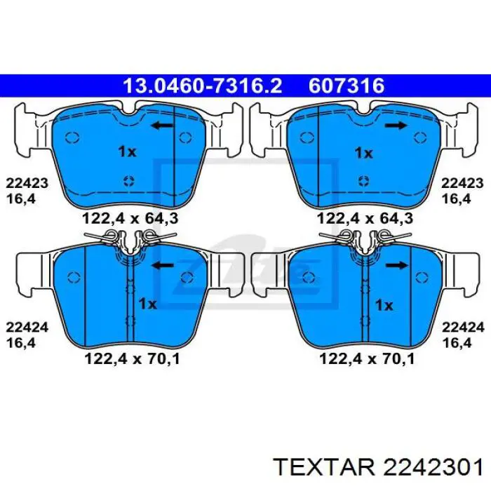 Задні гальмівні колодки Textar 2242301 ціна, від 49.05 USD