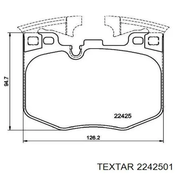 Колодки гальмівні передні, дискові 2242501 Textar