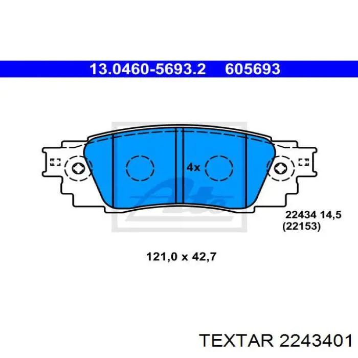 Задні гальмівні колодки Textar 2243401 ціна, від 36.85 USD