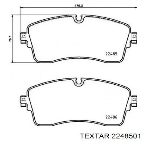 Колодки гальмівні передні, дискові 2248501 Textar