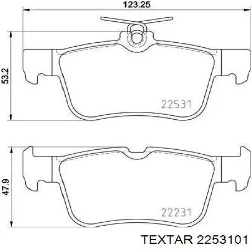 Купити 2253101 Textar Задні колодки