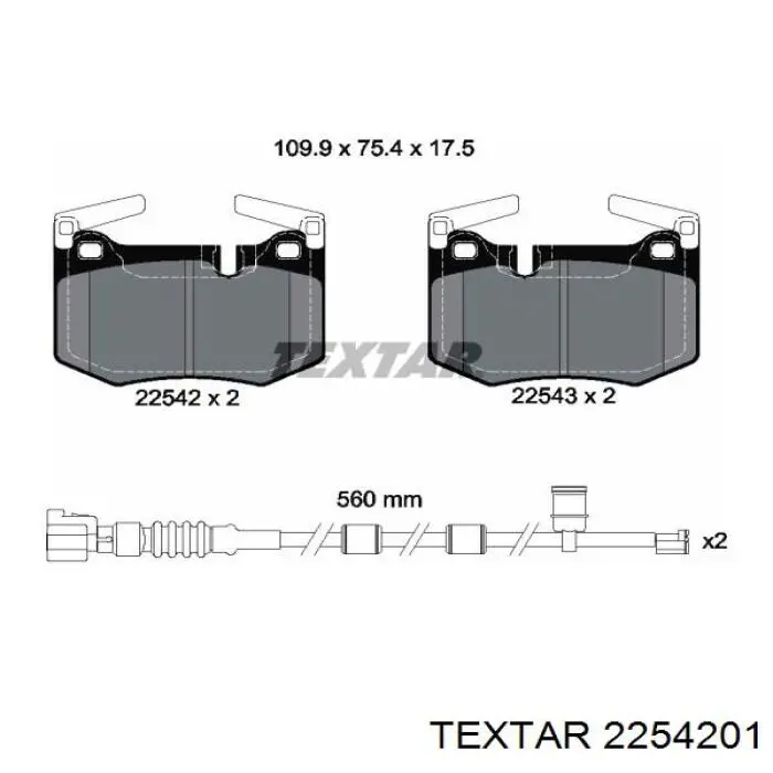 Колодки гальмівні передні, дискові 2254201 Textar