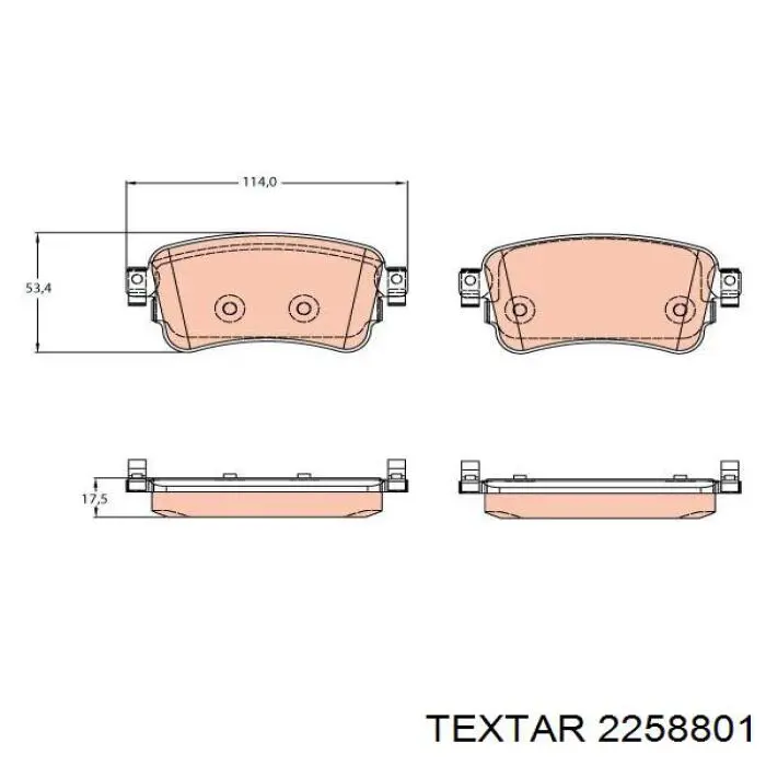 Купити 2258801 Textar Задні колодки