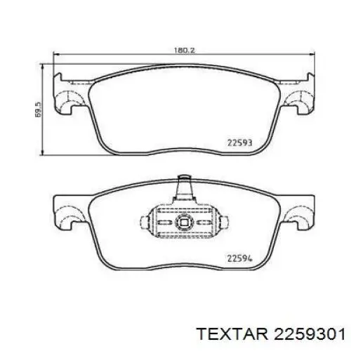 Купити 2259301 Textar Колодки гальмівні передні, дискові