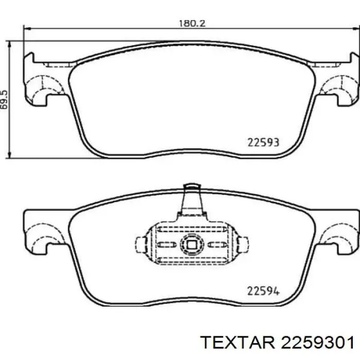 Колодки гальмівні передні, дискові 2259301 Textar