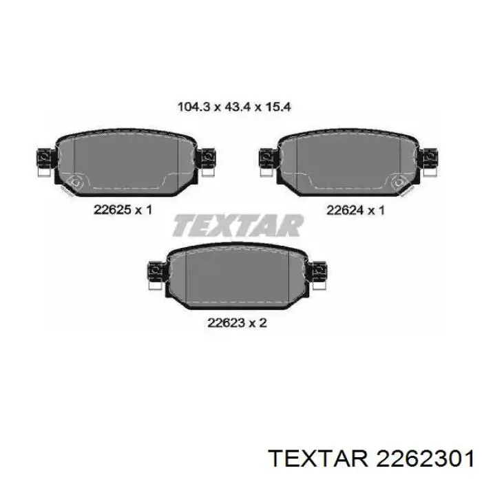 Колодки гальмові задні, дискові 2262301 Textar