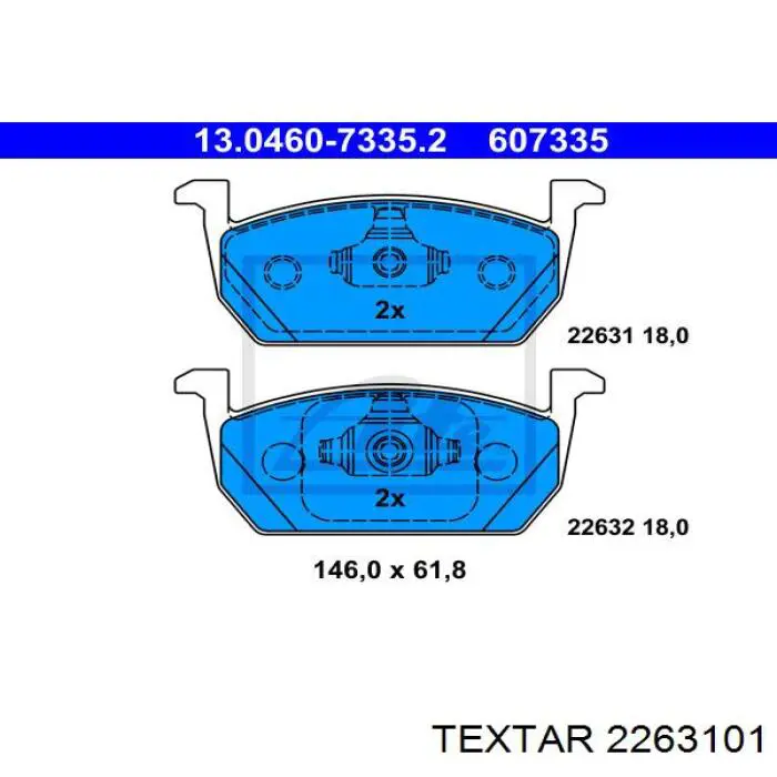 Гальмівні колодки Textar 2263101 ціна, від 47.29 USD