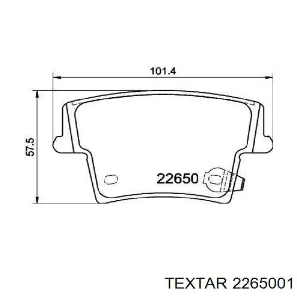 2265001 Textar Колодки гальмівні задні, дискові