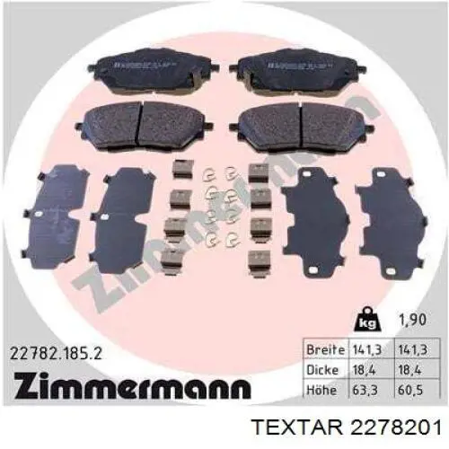 Гальмівні колодки Textar 2278201 ціна, від 38.42 USD