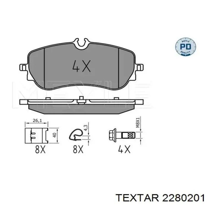 Купити 2280201 Textar Задні колодки
