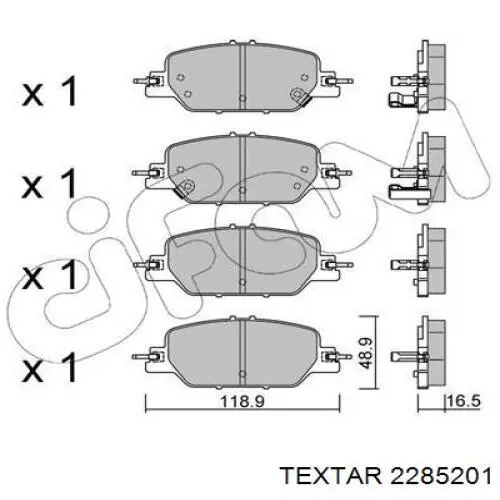 Купити 2285201 Textar Задні колодки