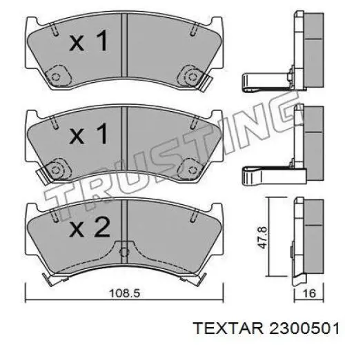 Гальмівні колодки Textar 2300501 ціна, від 15.77 USD