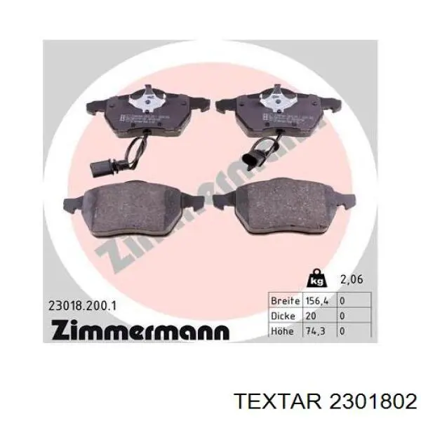 Гальмівні колодки Textar 2301802 ціна, від 29.82 USD