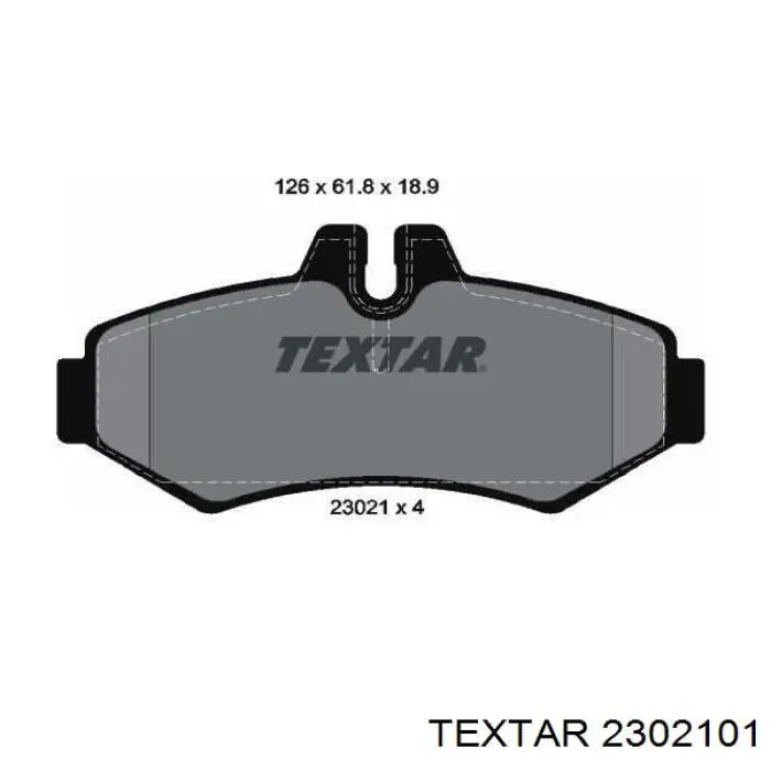 2302101 Textar колодки гальмові задні, дискові