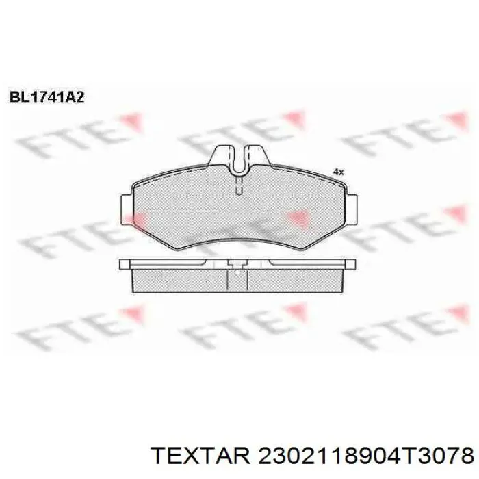 Купити 2302118904T3078 Textar Задні колодки