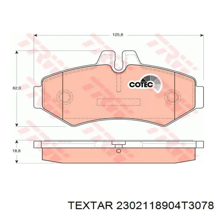Задні гальмівні колодки Textar 2302118904T3078 ціна, від 17.07 USD