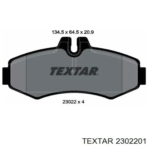 2302201 Textar колодки гальмівні передні, дискові