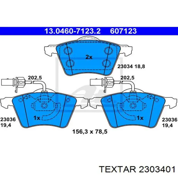 Гальмівні колодки Textar 2303401 ціна, від 19.04 USD