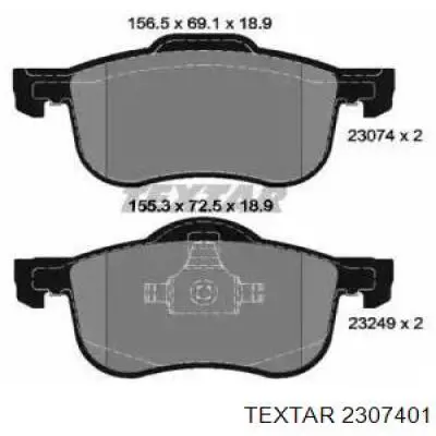 Купити 2307401 Textar Колодки гальмівні передні, дискові
