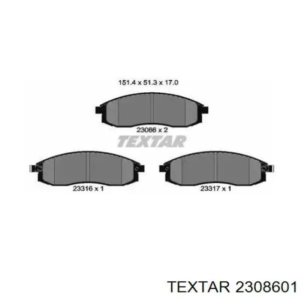 Тормозні колодки Textar 2308601