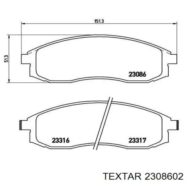 Гальмівні колодки Textar 2308602 ціна, від 31.82 USD