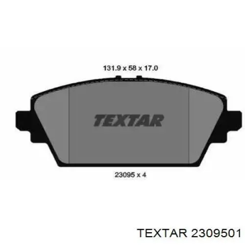 Гальмівні колодки Textar 2309501 ціна, від 19.23 USD