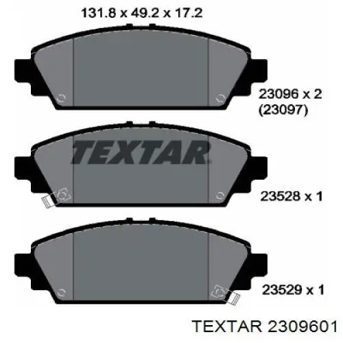 Колодки гальмівні передні, дискові 2309601 Textar