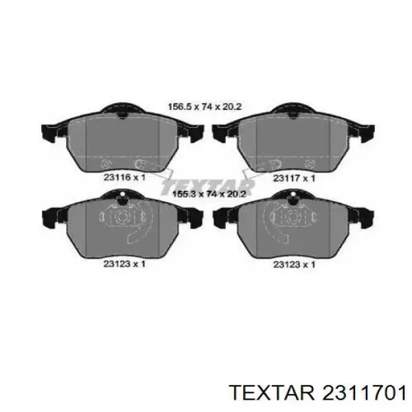 Гальмівні колодки Textar 2311701 ціна, від 21.15 USD