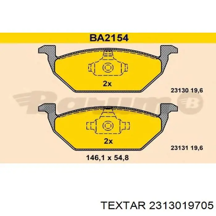 2313019705 Textar колодки гальмівні передні, дискові