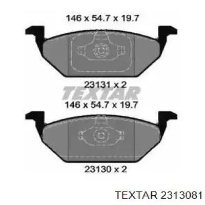 2313081 Textar колодки гальмівні передні, дискові